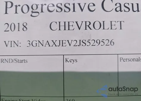 2018 Chevrolet Equinox Lt из США, поврежденный, VIN 3GNAXJEV2JS529526